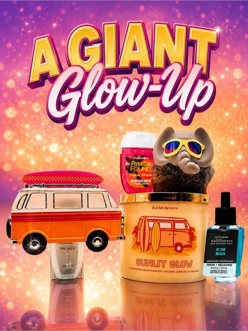 Bath & Body Works Sunlit Glow Surf Van Elephant 5-Pc Set NWT